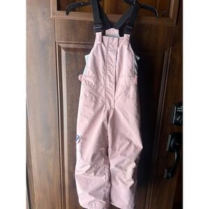 Roxy Kids Young Girls Lola Pink Snow Bib Overalls | Adjustable Straps | SZ 6-7